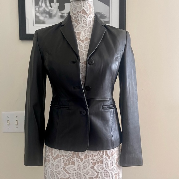 Leather jacket blazer The Limited size 2 great condition - Picture 2 of 13